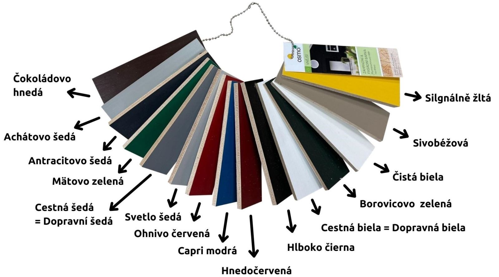 vzorkovník OSMO Záhradná a fasádna farba pre ľahšie rozhodovanie